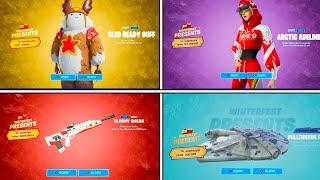 Opening ALL 42 Winterfest Presents - Winterfest Fortnite 2022 - 2019 (Fortnite PRESENTS GUIDE)