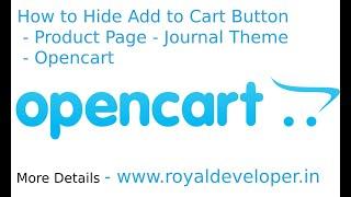 How to Hide Add to Cart Button - Product Page - Journal Theme - Opencart