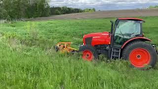 Berti flail mower demo on Kubota M135