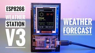 ESP8266 Weather Station Version 3 | Nodemcu & ST7735 openweathermap API | Ultimate weather station