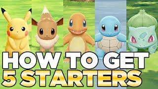 How to Get 5 Starters in Pokemon Let's Go Pikachu & Eevee | Austin John Plays HD CC