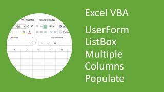 Excel VBA UserForm ListBox with Multiple Columns Populate (RowSource)