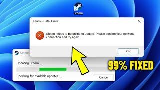 Steam needs to be online to update please confirm your network connection - How To Fix steam Error 