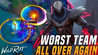 ZED with WORST TEAMS...AGAIN!! | Wild Rift