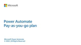 Power Automate Pay-as-you-go plan