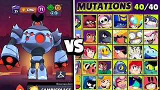 LES 40 BRAWLERS en MUTATION vs LE ROBOT 100'000 HP ! QUI est le PLUS RAPIDE  à le BATTRE ? 