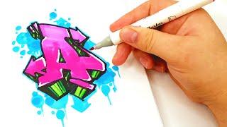 ГРАФФИТИ - A (АЛФАВИТ) !!! КАК НАРИСОВАТЬ? !!! урок граффити graffiti