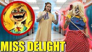 MISS DELIGHT vs M3GAN MY WIFE at SCHOOL! (Doll Fight)