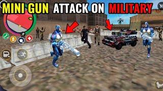 Rope hero vice town | mini gun attack on military base | rope hero vice town game | classic gamerz