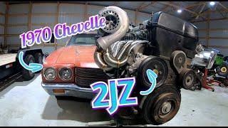 World's FIRST 2JZ powered 1970 Chevelle!! Budget 2JZ swap Pt. 1