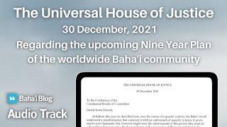 Universal House of Justice Letter - 30 December, 2021 [Audio Reading]