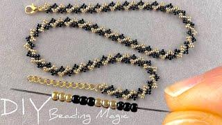 Easy Beaded Jewelry Tutorial: How to Make a Beaded Necklace with only Seed Beads for Beginners