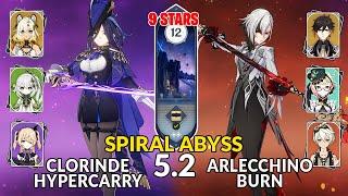 New 5.2 Spiral Abyss | Clorinde Hypercarry Team and Arlecchino Burn | Genshin Impact Floor 12