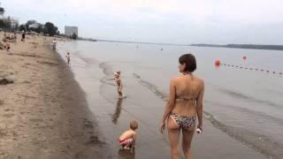 Kids and river Volga in Russia