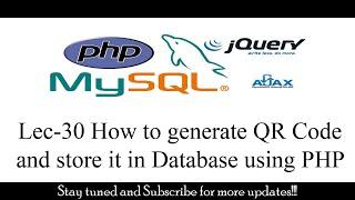 Lec-30 How to generate QR Code and store it in Database in PHP MYSQL (Hindi/Urdu) #php #qrcode