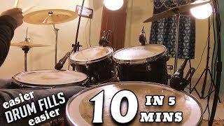 10 Easy Drum Fills in 5 Minutes @ 60 BPM | Drum Lesson
