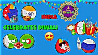 India Celebrating Diwali ‼️[Mexico Blow Bomb] Diwali Special Video #countryballs