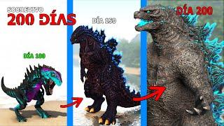 SOBREVIVO como GODZILLA 200 DÍAS en ARK Y EVOLUCIONO EN KAIJU! lucho contra titán de destrucción