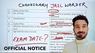 Chandigarh Jail Warder 2023 || Real Notification Out || New Vacancy 130 Post