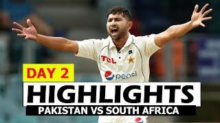 PAKISTAN VS SOUTH AFRICA HIGHLIGHTS 1ST TEST MATCH 2024 DAY 2 | PAK VS SA