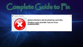 Fix System Restore Error- Shadow Copy Provider Error