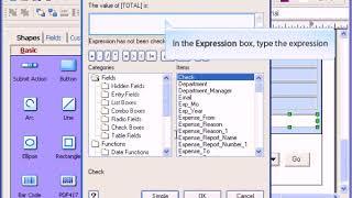 LiquidOffice  calculate totals with expression builder