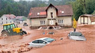 Tschechien und Polen stehen unter Wasser! Überschwemmungen reißen Autos mit sich und Häuser