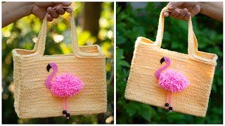 diy how to make a bag of yarn from waste materials