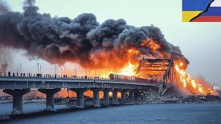 9,000 KILOS OF EXPLOSIVES FOR PUTIN! F-16 dropped the BIGGEST bomb on the Crimean Bridge ever!