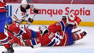 Carey Price drops a double pad stack on Alex Chiasson