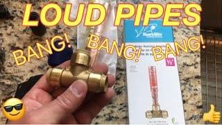 HOW TO FIX LOUD BANGING WATER PIPES / WATER HAMMER - Installing a Water Hammer Arrestor. Easy!