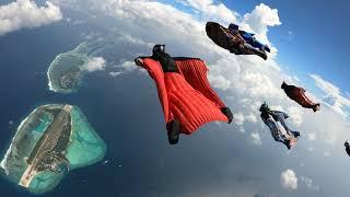 Wingsuit Flying over the Maldives Islands