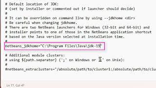 Updating Default JDK version in NetBeans