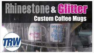 Rhinestone & Glitter Custom Coffee Mug Coaster Wash Test