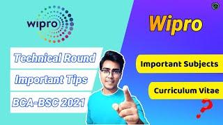 Wipro Technical Interview for BCA-BSC 2021(Important Tips)