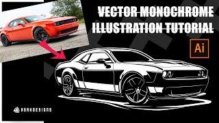 CAR VECTOR ILLUSTRATION TUTORIAL- Dodge challenger - Adobe illustrator