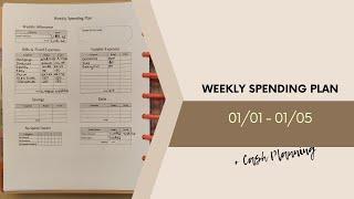 Weekly Spending Plan + Cash Planning (1st week of January - 01/01-01/05)