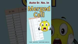 How to add serial number in merged cell in #excel #shorts #merge @theexcelexperience