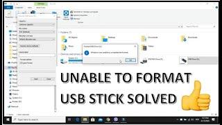 Unable to format USB Stick problem