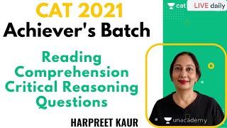 Reading Comprehension Critical Reasoning Questions | VA | CAT 2021 I By Harpreet Kaur