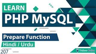 PHP MySQLi Prepare Function Tutorial in Hindi / Urdu