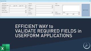 Data Validation for Required Fields in Userform Applications