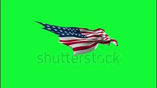 Flag green screen download 3d United States flag waving in wind Chromakey rendering animation