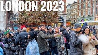 New Year 2023 in London UK  Beautiful Buzzing New Year Streets of Central London Walk (▶3 hours)