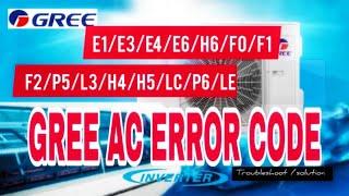 Gree ac error code,E1/E3/E4/E6/H6/F0/F1/F2/P5/L3/H4/H5/LC/LE