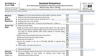 IRS Schedule A walkthrough (Itemized Deductions)