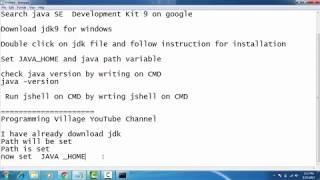 JDK-9 ( Oracle JAVA 9) installation  on Windows