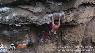 Tenerife rockclimbing, Arico Abajo, "Vagoneta", climber - Alex Trubachev (MCS AlexClimb)