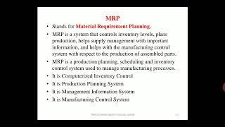 What is MRP-I & MRP-II?