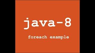 java 8 foreach example
